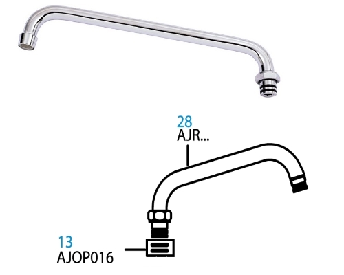 Mechline 12" Spout Item 28 and 13 only AJRS035
